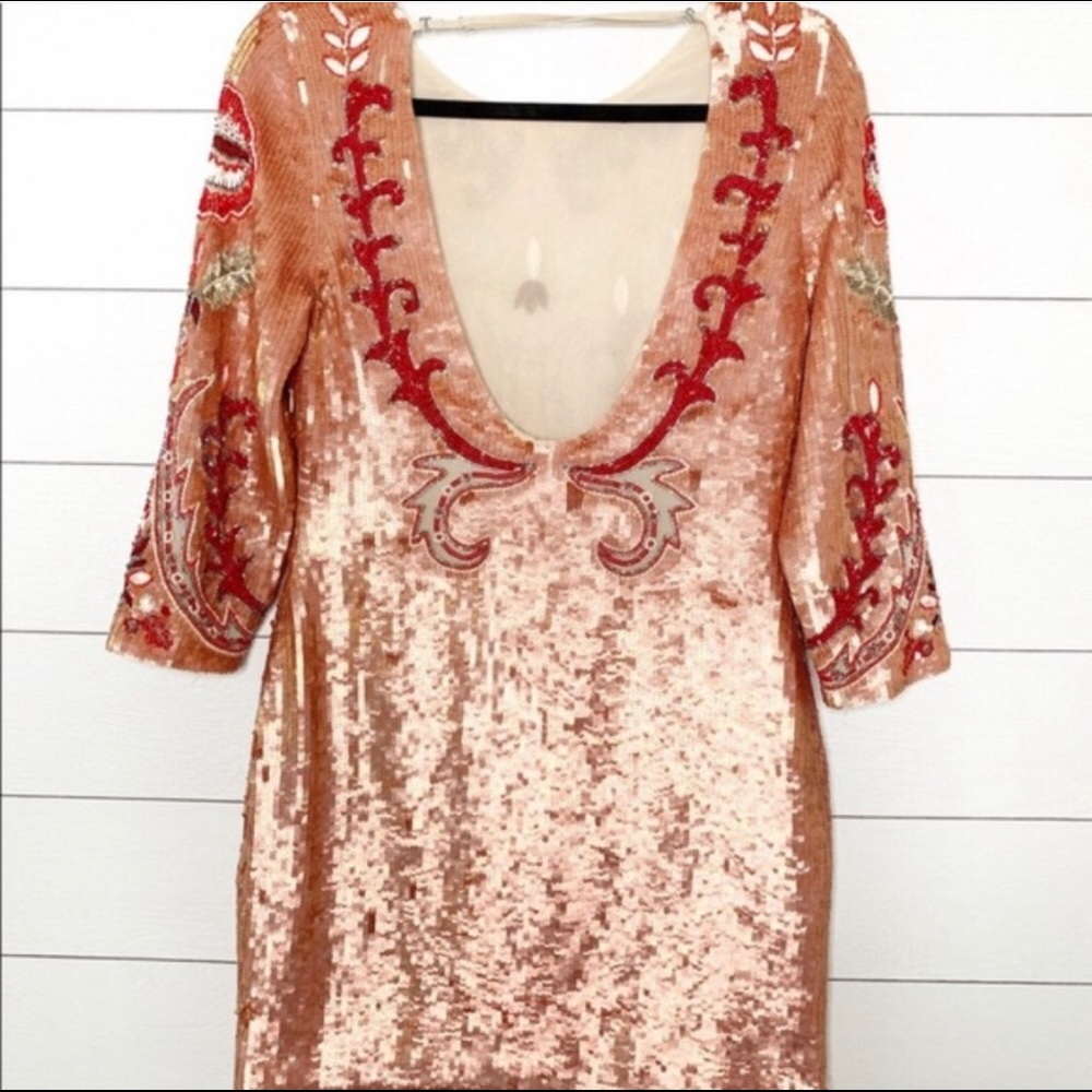 COPY - Needle and Thread Pink Tapestry Sequin Minidress - Picture 6 of 8